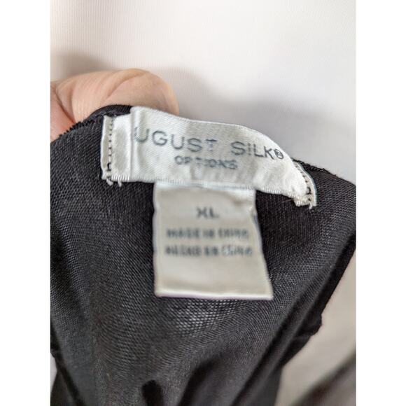 Vtge August Silk Dohlman 3/4 Sleeve center scrunch draped top GVC sz Xl - Picture 3 of 7